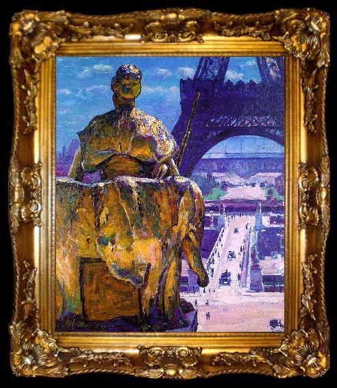 framed  Louis Welden Hawkins The Eiffel Tower as seen from The Trocadero, ta009-2